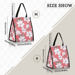 Hawaiian Designer Custom Tropical Flower Designer 6 CANS Pack Reusable Tote Lunch Cooler Bags for Outdoor Picnic School - Product Image 3