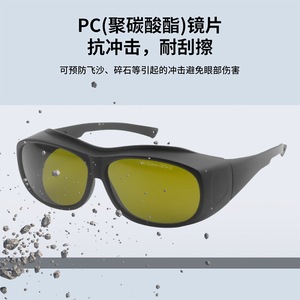 Gafas de seguridad para láser de Shenzhen, montura negra de 190-510nm, gafas protectoras con transmitancia del 70% para radiación de luz azul UV - Product Image 4