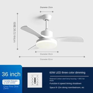 Ventilador de techo de cristal HSG modelo 681B 42 "52" 5 aspas Motor de cobre DC con fuente de luz pequeña y grande - Product Image 2