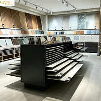 Meuble de présentation multi-niveaux à tiroirs coulissants pour carreaux, en métal robuste, sur pied, pour le stockage d'échantillons de céramique et de pierre, idéal pour les salles d'exposition