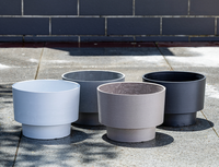 Pot rond en plastique BSCI, pot à fleurs, jardinière d'extérieur pour la maison, le jardin, le balcon, décoration rustique, conteneur pour plantes d'intérieur et d'extérieur