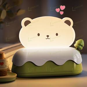 LOHAS RVB LED Veilleuse en forme d'ours <span class=keywords><strong>Kawaii</strong></span> avec fonction de changement de couleur Mini lampe rechargeable USB de type C pour chambre d'enfant - Product Image 1