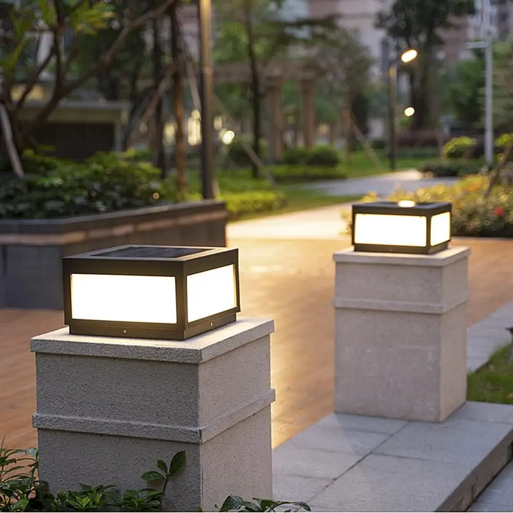 Noyo Led Roestvrijstalen Hek Deck Cap Lichte Kolom Lamp Voor Vlakke Oppervlakte Patio Tuin Licht