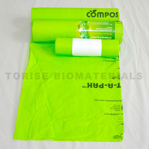 Bolsa plana compostable ecológica, bolsa de basura de plástico biodegradable con sellado térmico para basura, material PBAT y PLA - Product Image 3