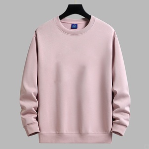 Haute qualité solide blanc Casal automne porter col rond unisexe pull sweat - Product Image 5