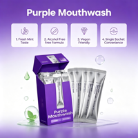Bain de bouche portable en sachet individuel, sans alcool, menthe fraîche, jetable, pour l'hygiène bucco-dentaire