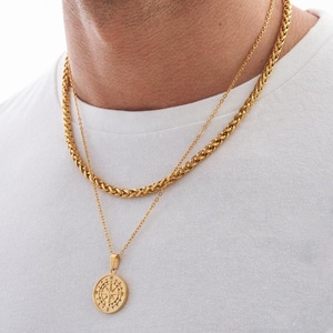<span class=keywords><strong>Collana</strong></span> con Ciondolo a Disco Bussola in Ottone Placcato <span class=keywords><strong>Oro</strong></span> 18k Gemnel per Uomo - Product Image 3