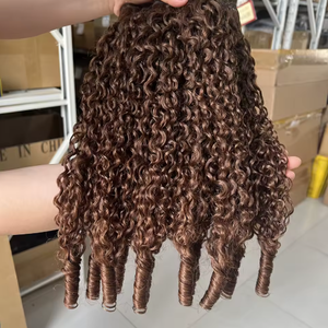 Burmesische Lockige Haar-Bündel in Farbe #4 mit Lockigen Spitzen, Echthaar 25–76 cm, Schokoladenbraun, 100 % Unverarbeitetes Haar für Schwarze Frauen - Product Image 1