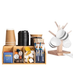 Bamboo <b>Tea</b> Bag And Coffee Capsule Storage <b>Box</b> Rectangle Desktop Organizer With Compartments For Home Office Use - Product Image 5