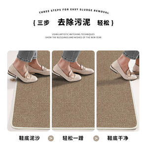 Tapis de porte style sisal, rectangulaire, motif géométrique, fibre de polyester, résistant à la poussière, imperméable, usage domestique, grande taille, personnalisable - Product Image 5
