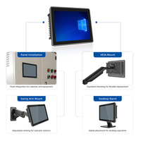 Panel PC Industrial con Pantalla Táctil Capacitiva Integrada de 12.1 Pulgadas, RS485/232/422, Funcionamiento Confiable 24/7, Montaje en Pared