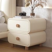 Armoire de chevet en cuir de style crème pour chambre à coucher moderne simple petite table de chevet de rangement nouveau produit pour la maison
