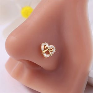 Clous de Nez en Forme de L pour Femme, Bijoux de Piercing en Forme de CZ, Bijoux d'Or et d'Argent, en Gros - Product Image 3