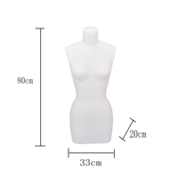 Mannequin de corps féminin en plastique, demi-corps, pour présentoir de table, avec support, pour l'essayage de perruques