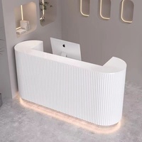 Meilleures ventes de comptoirs de bureau de luxe au design incurvé, table avant moderne, caissier, club de loisirs, réception, salon de beauté