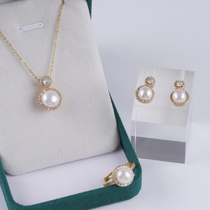 18k Gold Plated Handmade Natural Real Freshwater Pearl <strong>Beads</strong> <strong>Necklace</strong> Earring <strong>Ring</strong> Jewelry Set for Women - Product Image 3