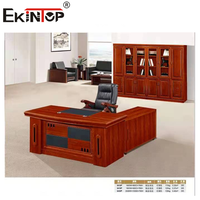 Bureau de Direction Professionnel en MDF 100%, Style Européen Demi-Lune