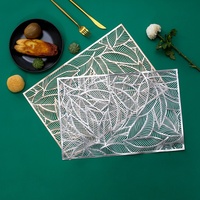 EN STOCK PVC Rectangle Feuille Set de Table Pour Le Dîner De Mariage, Décor À La Maison
