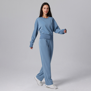 Último Diseño DePantalones De Cintura Alta Para <span class=keywords><strong>Mujer</strong></span> Tela, Yoga Pantalones, Deportes, Informal, Pierna Recta, Cintura Elástica - Product Image 6