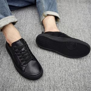 Zapatillas Slip-On de Piel Genuina Blancas de Primavera para Hombre, Juveniles, Modernas, Casuales, con Suela Suave Antideslizante para Otoño - Product Image 3