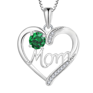 <span class=keywords><strong>XLOVE</strong></span> Vente en gros Collier pendentif en argent sterling en forme de cœur pour maman, cadeau spécial fête des Mères, avec pierre de naissance pour femme - Product Image 4