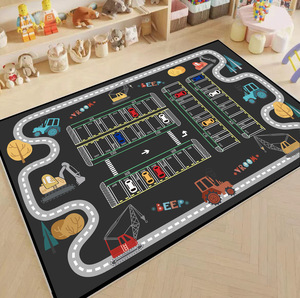 DaiRui <span class=keywords><strong>Tapis</strong></span> de sol pour jeu de stationnement pour enfants <span class=keywords><strong>Tapis</strong></span> pour garçons <span class=keywords><strong>Tapis</strong></span> de voiture Cartoon Road Track <span class=keywords><strong>Tapis</strong></span> d'allée - Product Image 2