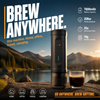 Machine à café expresso automatique portable 2-en-1 à capsules et café moulu 14g, 20 bars, mini, de voyage, électrique, USB, sur batterie, à un bouton
