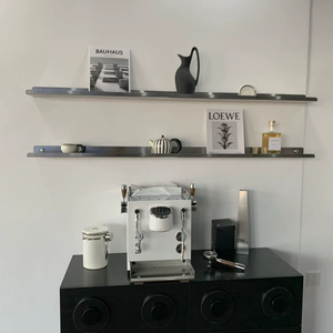 رف حائطي متعدد الطبقات من الفولاذ المقاوم للصدأ لركن القهوة، تصميم عصري ومتين - Product Image 2