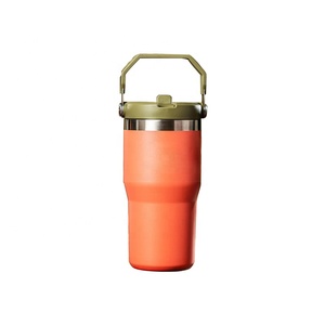 Botella de agua con aislamiento al vacío, vaso de paja con tapa de tornillo, reutilizable, a prueba de derrames y fugas - Product Image 2