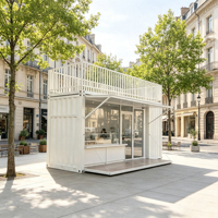 Bar-restaurant mobile préfabriqué haut de gamme personnalisé avec terrasse au deuxième étage