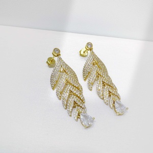custom plata 925 sterling <b>silver</b> <b>big</b> exaggerate party <b>earring</b> trendy ear luxury cubic zirconia bohemian western ladies <b>earrings</b> - Product Image 5