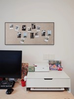 Cadre photo mural magnétique décoratif en acier inoxydable et bois massif, style coréen, pour entrée