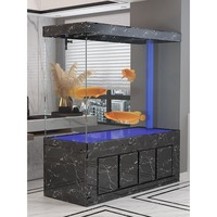 Grand Rectangle Verre Aquarium Réservoir de Poissons 50L Ménage Cloison Température de l'Eau Télécommande Style Luxe Boîte Emballée