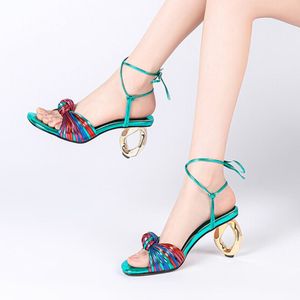 Zapatos de Mujer de Moda, Sandalias de Tacón Extraño con Punta Abierta, Tacones de Verano de Lujo - Product Image 1