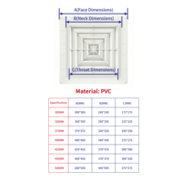 Diffuseur de plafond carré moderne pour ventilation CVC, grille d'air en ABS, flux 4 voies, pour climatisation centrale, anti-goutte et anti-condensation
