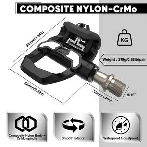 Usine vélo de route pédale <span class=keywords><strong>carbone</strong></span>/Nylon vélo autobloquant pédale roulement Clipless cyclisme taquet pédale pour pièces de vélo - Product Image 6