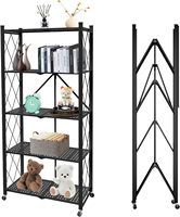 Étagère de rangement multifonction pliable en acier au carbone robuste à 3/4/5 niveaux pour l'organisation de la cuisine et de la maison (vente en gros)