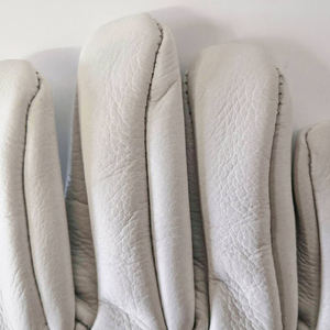 White work gloves goat fur leather gloves warm for the winter's Safety gloves work - Product Image 4