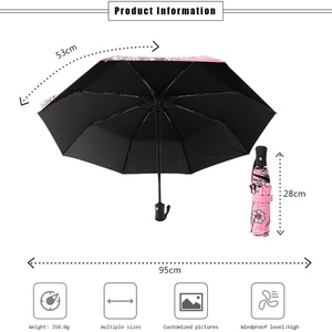 Wholesale Custom Logo Compact Iron <b>Frame</b> Folding Umbrella Manual Open Auto Close Windproof All-Season Travel Umbrella for - Product Image 6