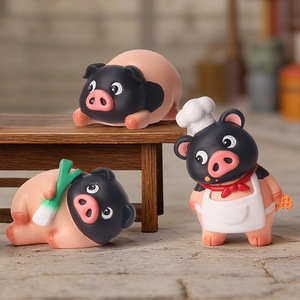 Yu Mo - Figura de Resina de Cerdo de Dos Cabezas, Caja Sorpresa, Juguete Coleccionable, Regalo, Decoración de Escritorio - Product Image 2