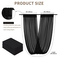 Rideaux de plafond noir arc de mariage drapé 5FTx20FT rideaux de tente pour événements pure cérémonie auvent rideaux de plafond tulle draperie