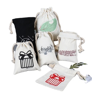 Wholesale Customized Organic Cotton Drawstring Pouch Small Reusable Jewelry <b>Gift</b> Storage with <b>Personalized</b> Design - Product Image 1