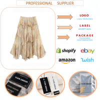 J12 Boutique Vêtements pour femmes, tenue de rue estivale, vêtements vintage, jupe longue maxi imprimée multicouche pour femmes