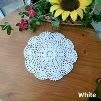 Set de table rond fin en coton tissé à la main au crochet, motif floral, style pastoral américain, résistant à la chaleur