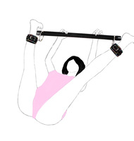 Barre d'écartement en métal robuste, ensemble de bondage avec menottes et entraves de cheville réglables en cuir, jouets sexuels SM fétichistes