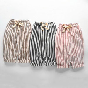 <span class=keywords><strong>Pantalones</strong></span> Casuales a Rayas para Niños y Niñas, Estilo Harem, con Cordones, Cómodos, 100% Algodón Transpirable, Primavera-Verano, OEM ODM - Product Image 1