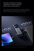 Batterie externe MIJIA 20000mAh, indispensable pour les voyages, avec une puissance totale de 165W, câble rétractable intégré, compatible avec les vols, affichage numérique, pour ordinateur portable