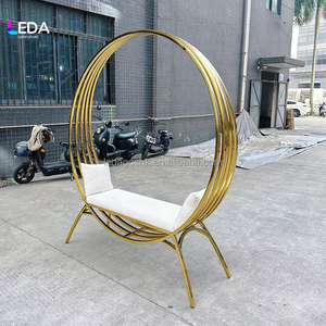 LEDA Custom Stainless Steel Birdcage <b>Sofa</b> Oval Wedding Single <b>Sofa</b> Chair for Wedding Decoration - Product Image 6