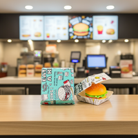 Boîte en papier alimentaire résistant à la graisse, biodégradable et recyclable, impression personnalisée, emballage pour hamburgers ZJPACK
