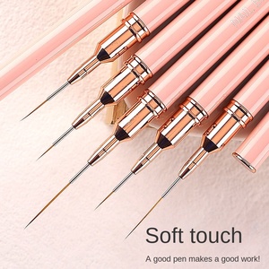 Chuyên Nghiệp Kim Loại Xử Lý Nylon Tóc 5Pcs Bàn Chải Móng Tay Thiết Lập Sơn Dòng 9Mm Móng Tay Nghệ Thuật Lót Bàn Chải Cho Móng Tay Vẻ Đẹp Bộ Dụng Cụ - Product Image 5